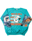 Upcycled Miami Dolphins Patchwork Sweatshirt - CUSTOMIZABLE