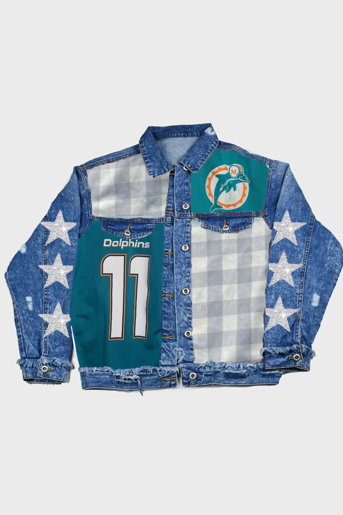 Upcycled Dolphins Star Patchwork Jacket