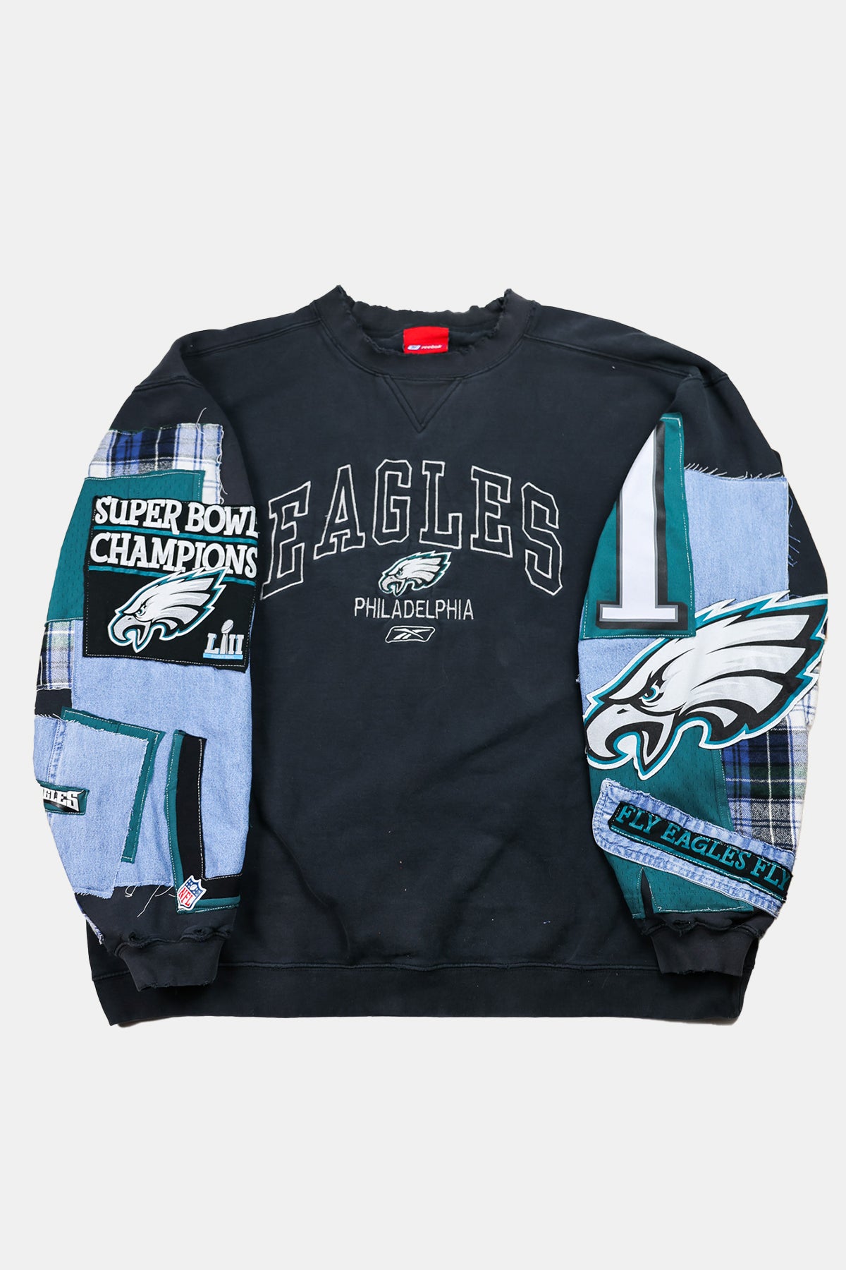 Upcycled Eagles Patchwork Sweatshirt