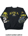 Upcycled Iowa Hawkeyes Patchwork Sweatshirt - CUSTOMIZABLE