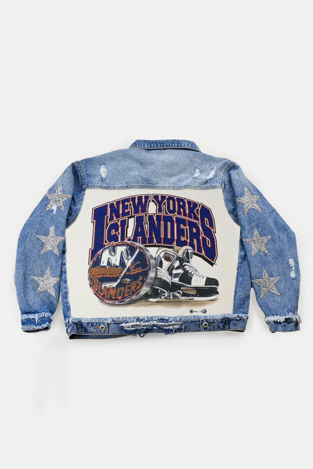 Upcycled NY Islanders Star Patchwork Jacket