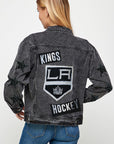 Upcycled LA Kings Black Patchwork Denim Jacket