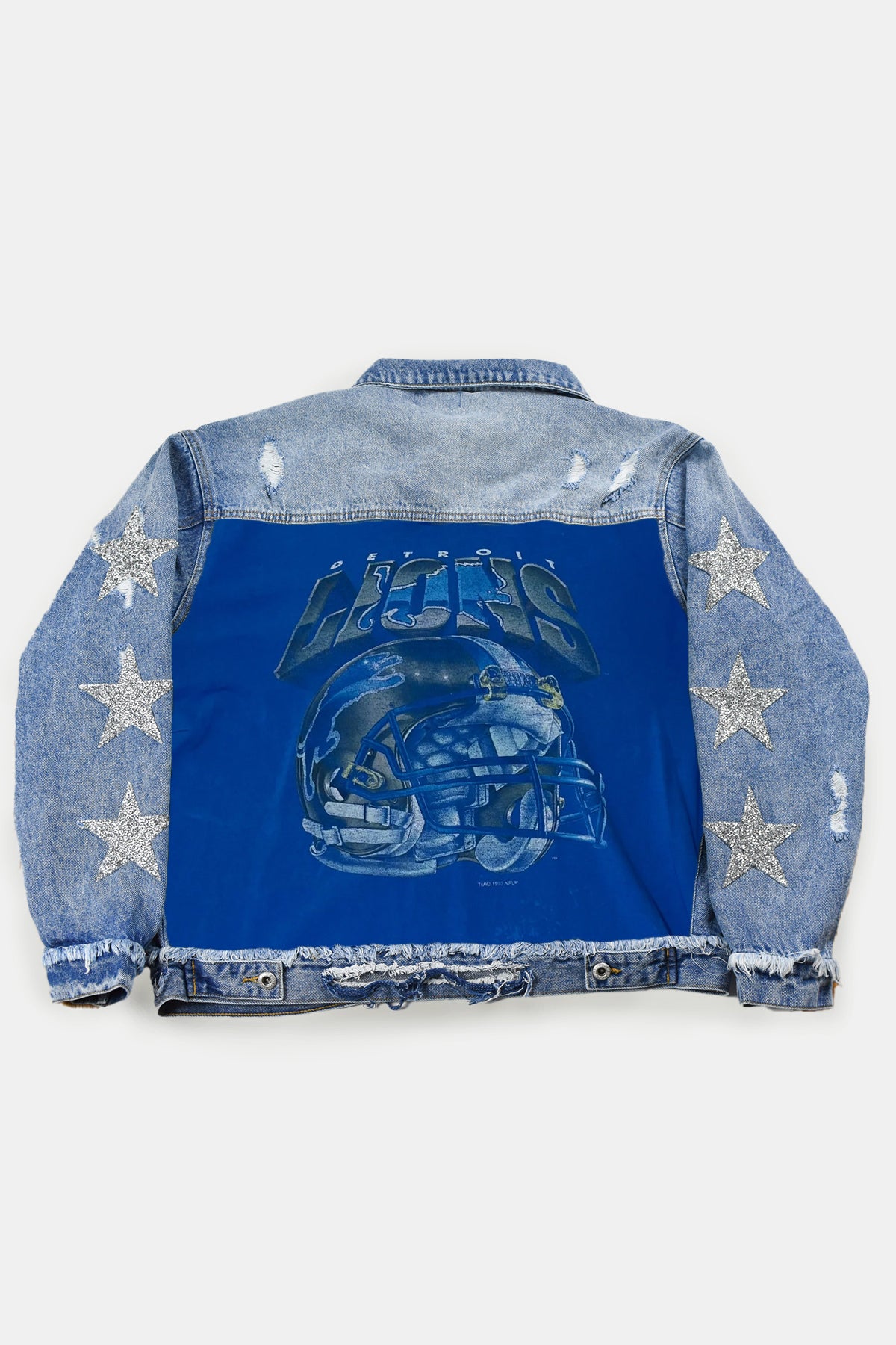 Upcycled Detroit Lions Star Patchwork Jacket