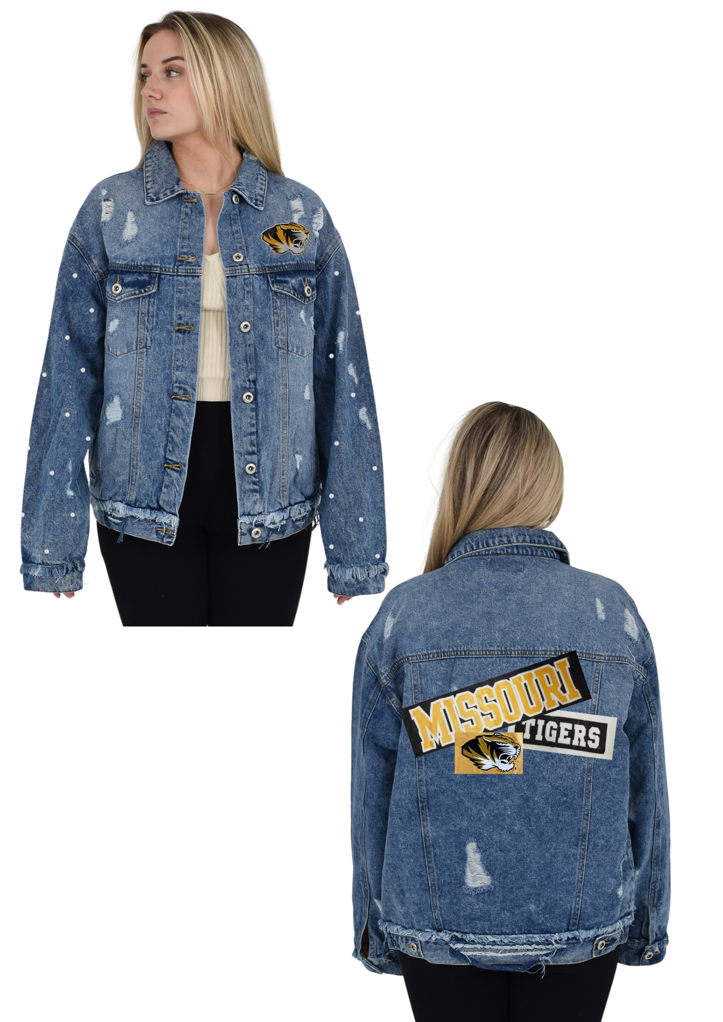Upcycled Custom Order Mizzou Patchwork Jacket For Madelyn