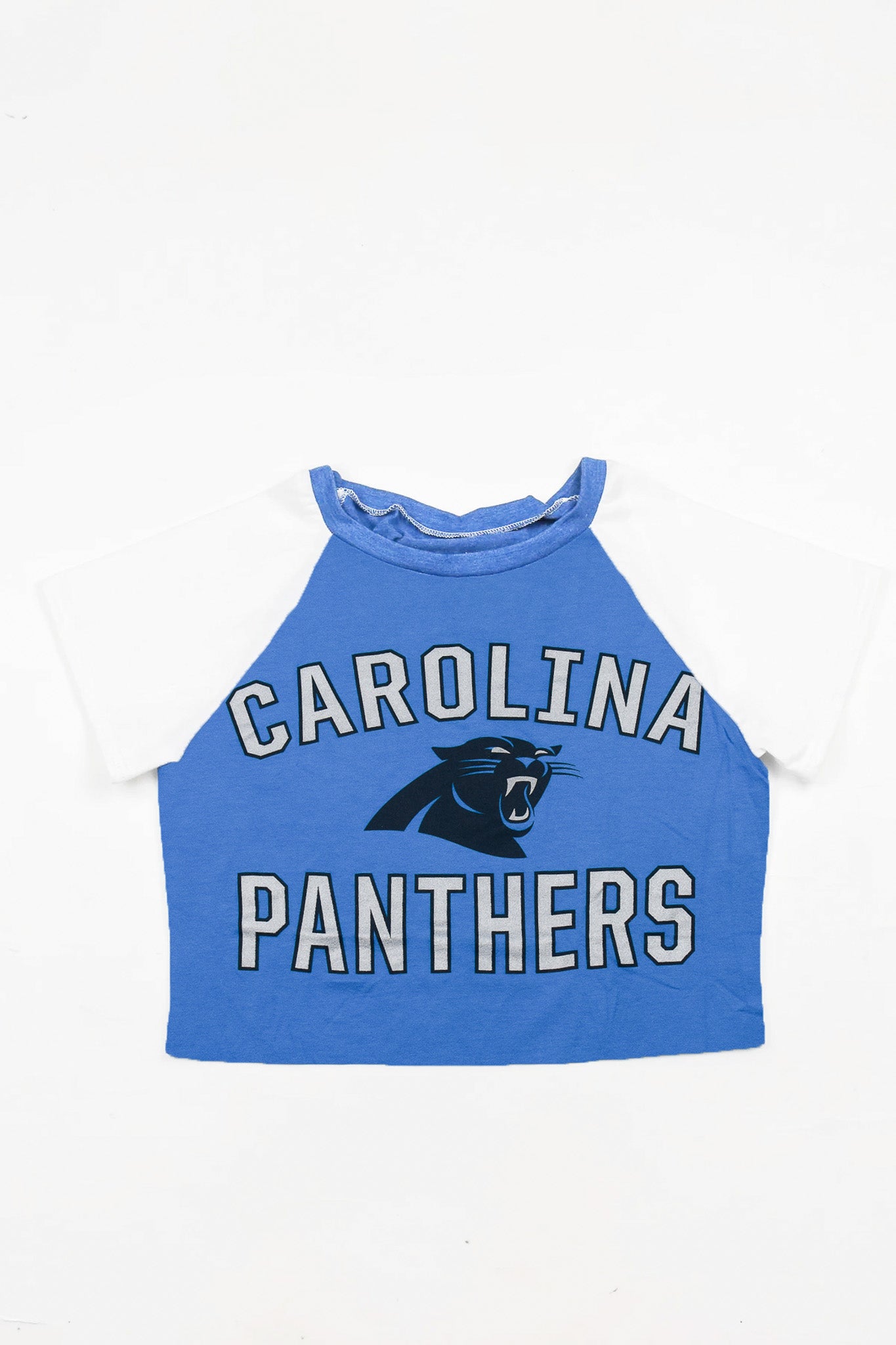 Upcycled Carolina Panthers Baby Tee *MADE TO ORDER* - Tonguetied Apparel