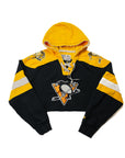 Upcycled Cropped Pittsburgh Penguins Jersey Sweatshirt