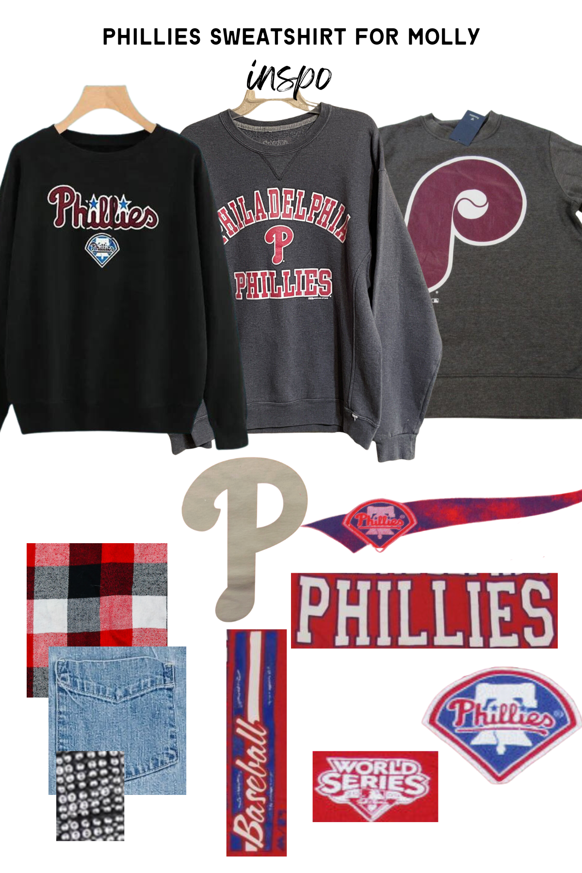 Upcycled Custom Order Phillies Patchwork Sweatshirt for Molly
