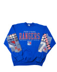 Upcycled New York Rangers Patchwork Sweatshirt - CUSTOMIZABLE