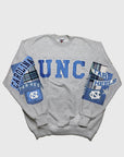 Upcycled UNC Patchwork Sweatshirt - CUSTOMIZABLE