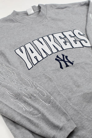 Upcycled Vintage Yankees Flame Sweatshirt - Tonguetied Apparel