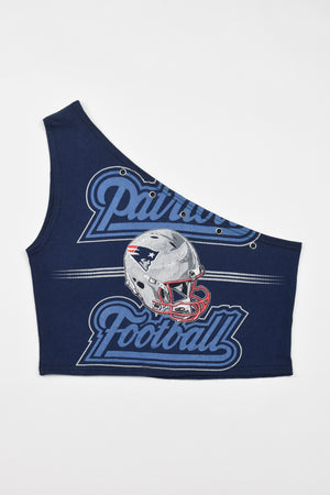 Upcycled Patriots One Shoulder Tank Top
