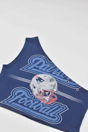 Upcycled Patriots One Shoulder Tank Top