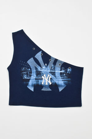 Upcycled Yankees One Shoulder Tank Top