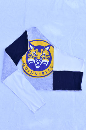 Upcycled Quinnipiac Long Sleeve Scrappy Top