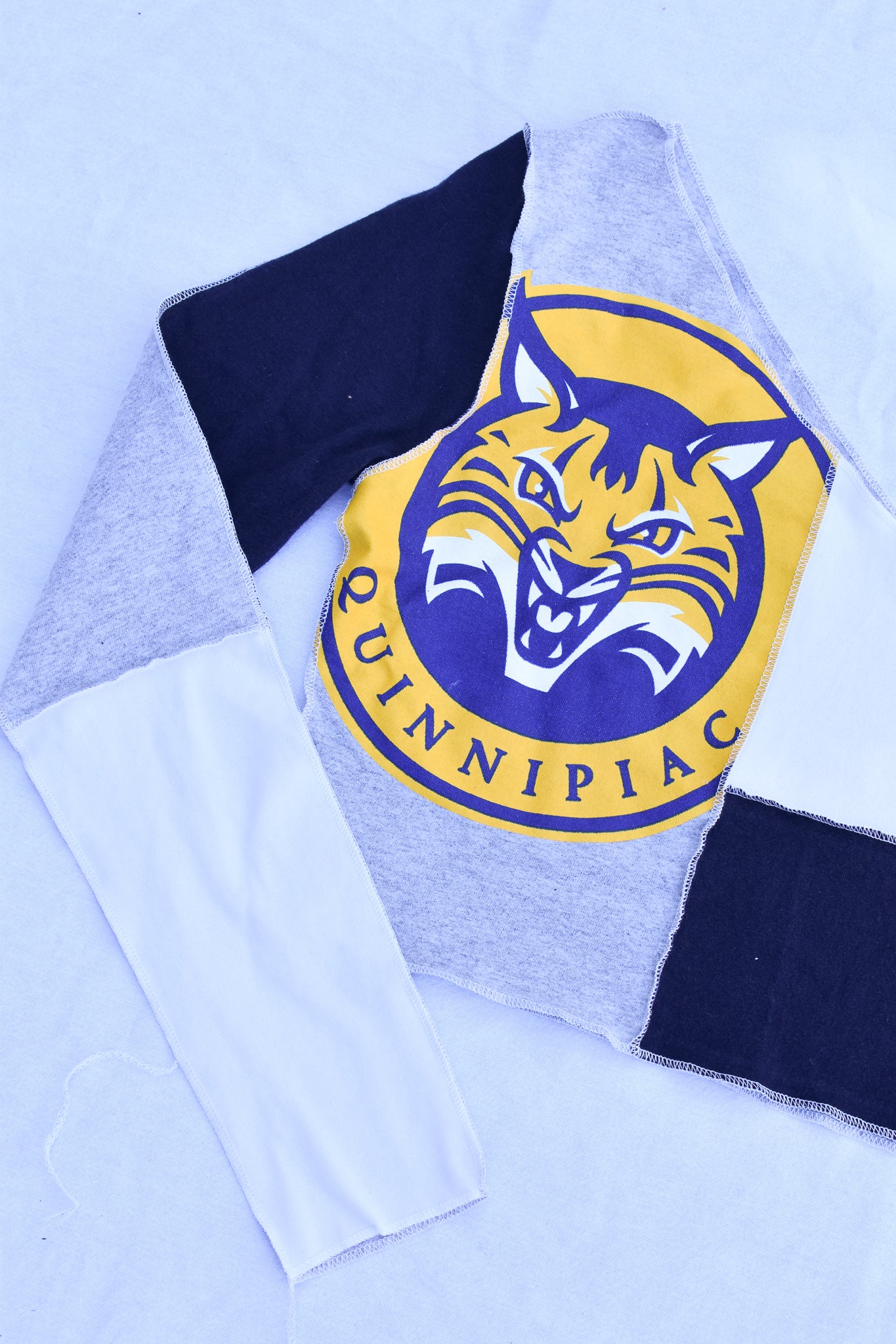 Upcycled Quinnipiac Long Sleeve Scrappy Top