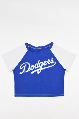 Upcycled Dodgers Baby Tee - Tonguetied Apparel