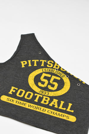 Upcycled Steelers One Shoulder Tank Top