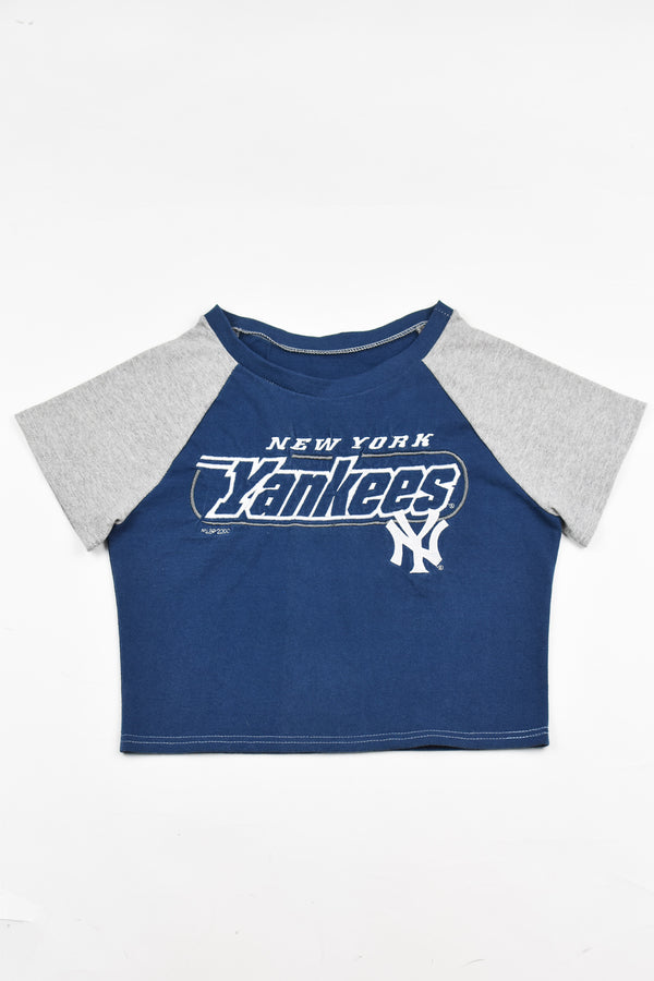 Upcycled Yankees Baby Tee - Tonguetied Apparel