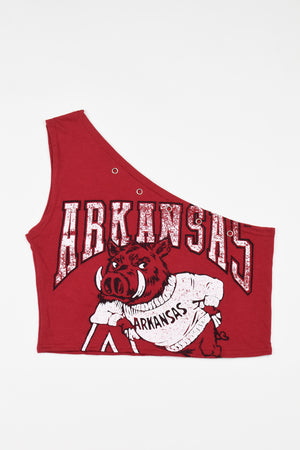 Upcycled Arkansas One Shoulder Tank Top