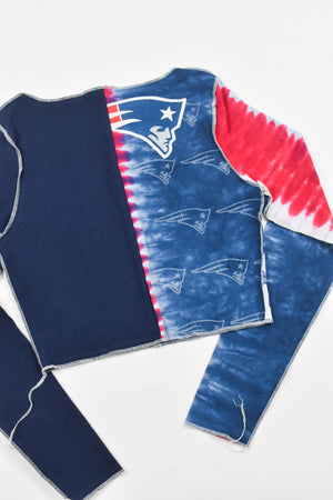 Upcycled Patriots Spliced Scoopneck Top