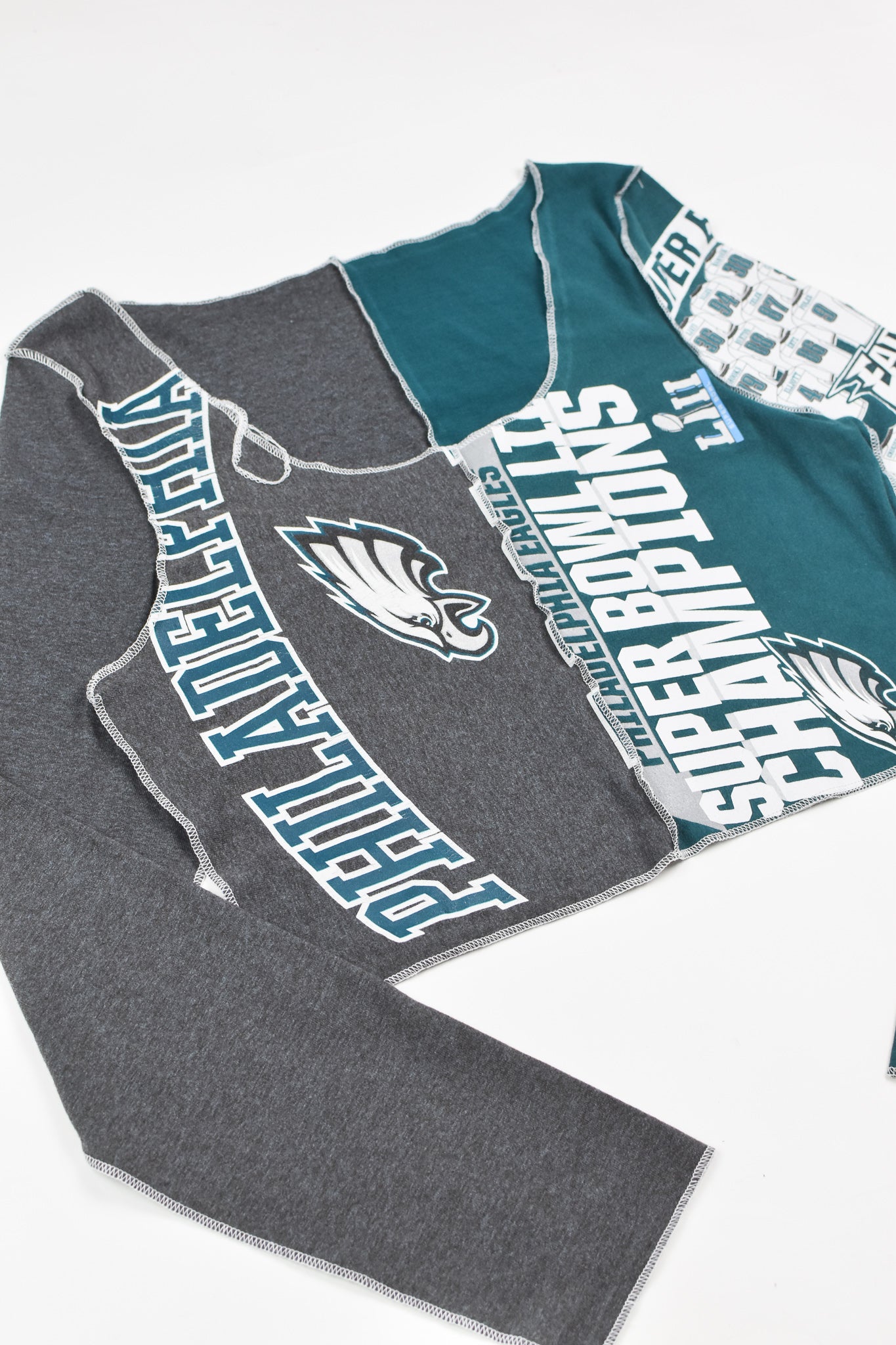 Upcycled Eagles Spliced Scoopneck Top