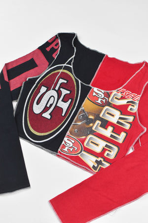 Upcycled 49ers Spliced Scoopneck Top
