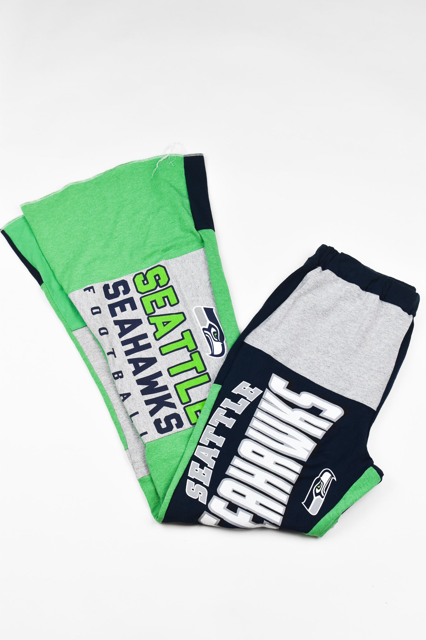 Upcycled Seahawks Patch Flare Pants