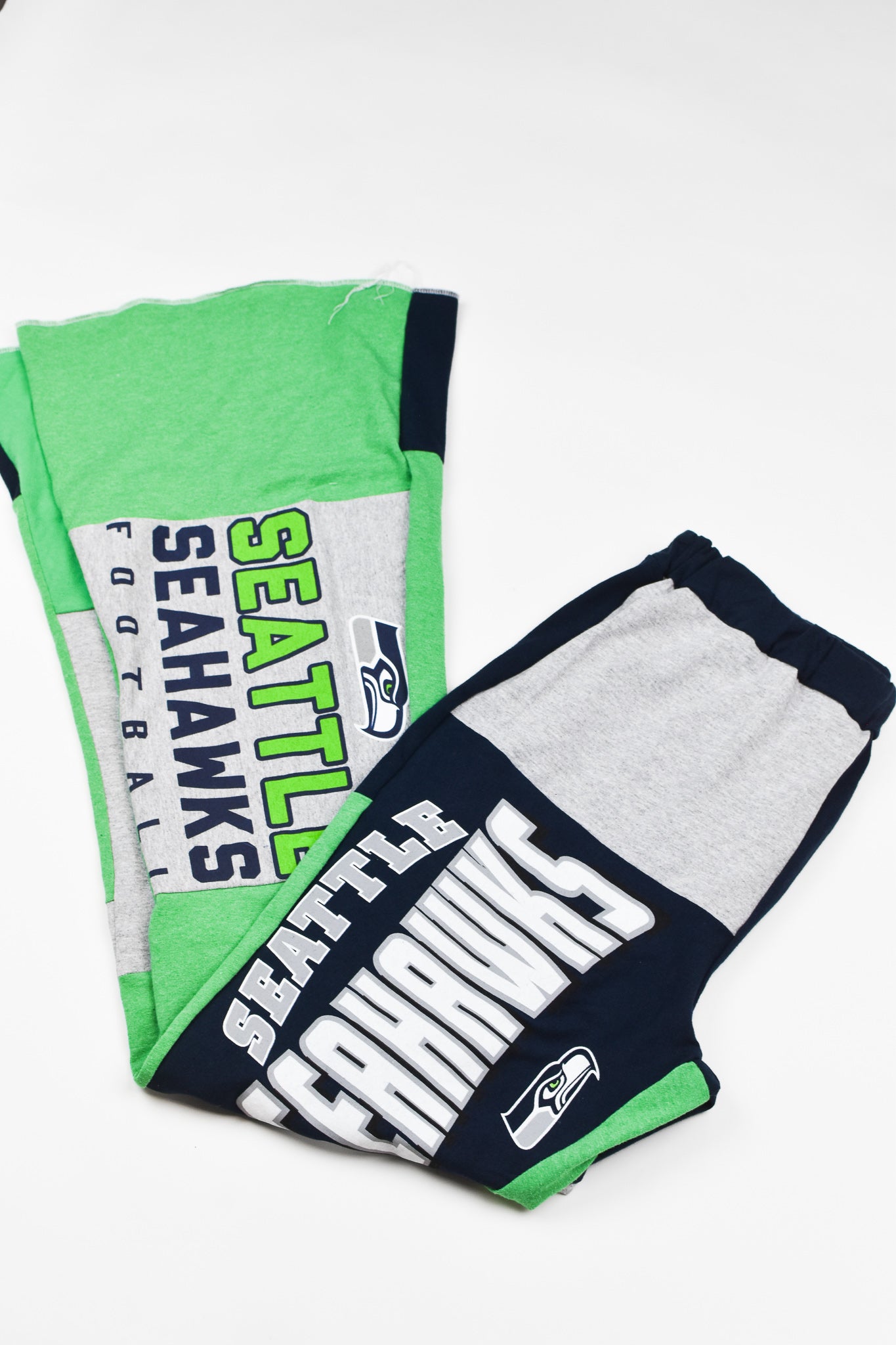 Upcycled Seahawks Patch Flare Pants