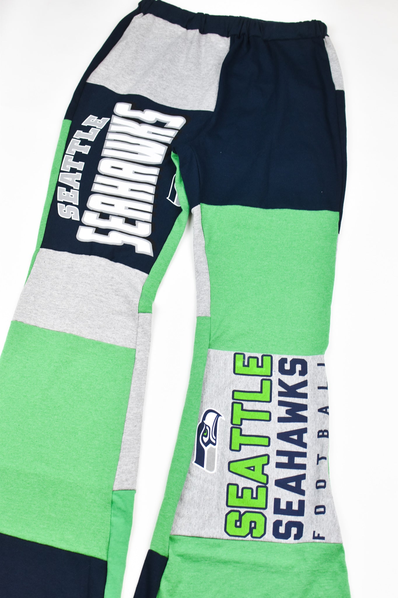 Upcycled Seahawks Patch Flare Pants