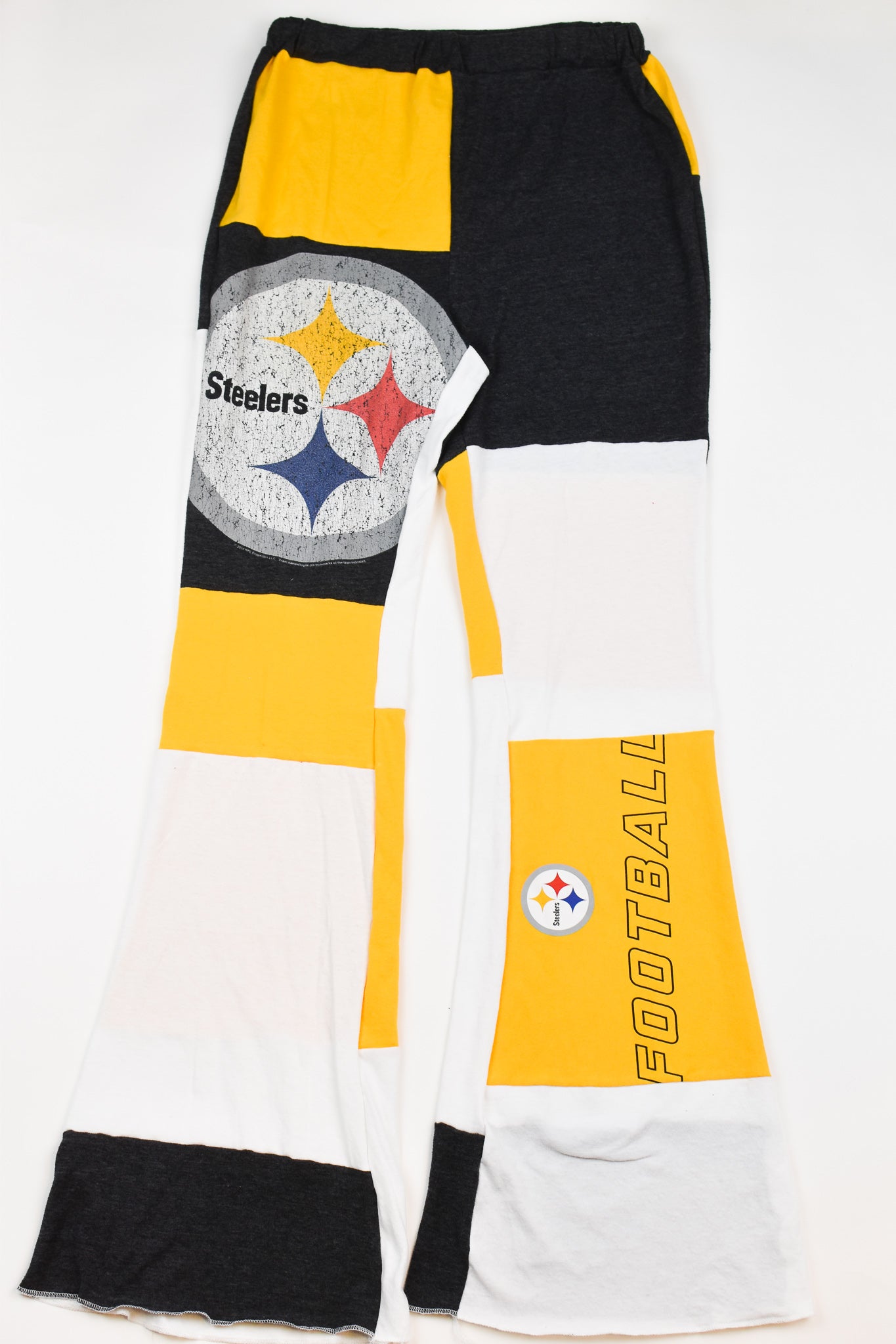 Upcycled Steelers Patch Flare Pants