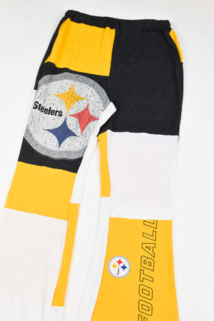 Upcycled Steelers Patch Flare Pants