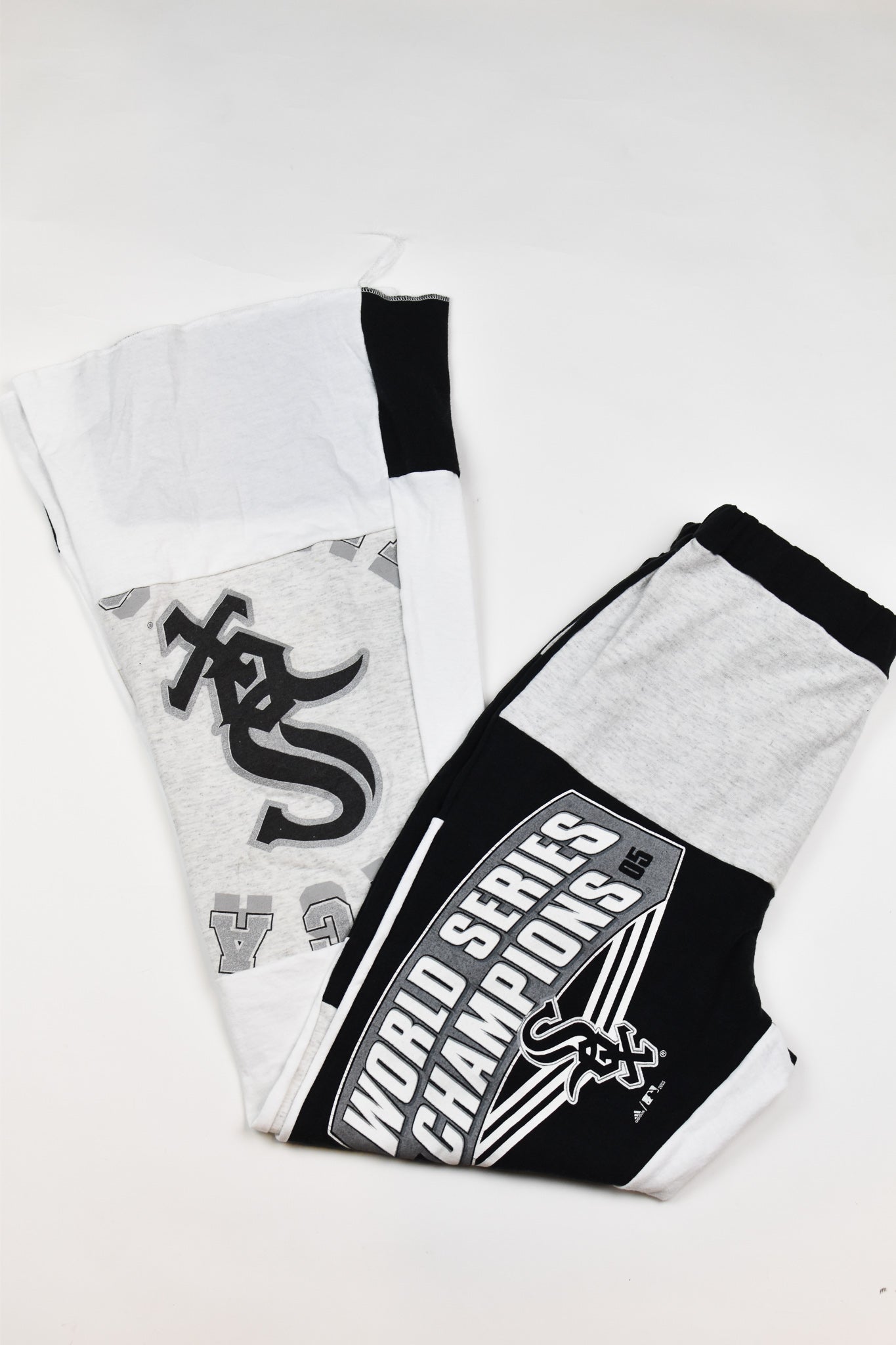 Upcycled White Sox Patch Flare Pants