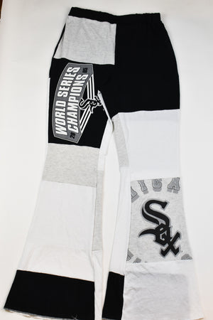 Upcycled White Sox Patch Flare Pants