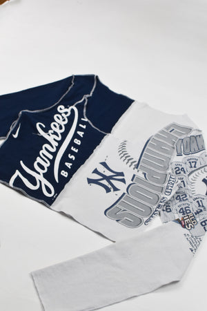 Upcycled Yankees Spliced Scoopneck Top