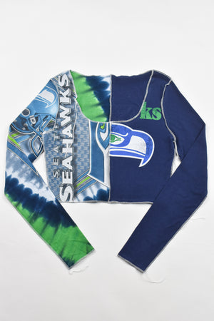 Upcycled Seahawks Spliced Scoopneck Top