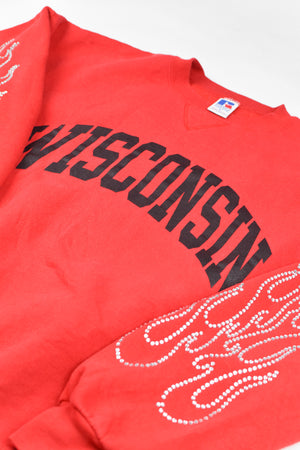 Upcycled Vintage Wisconsin Flame Sweatshirt