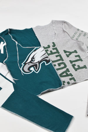 Upcycled Eagles Spliced Scoopneck Top