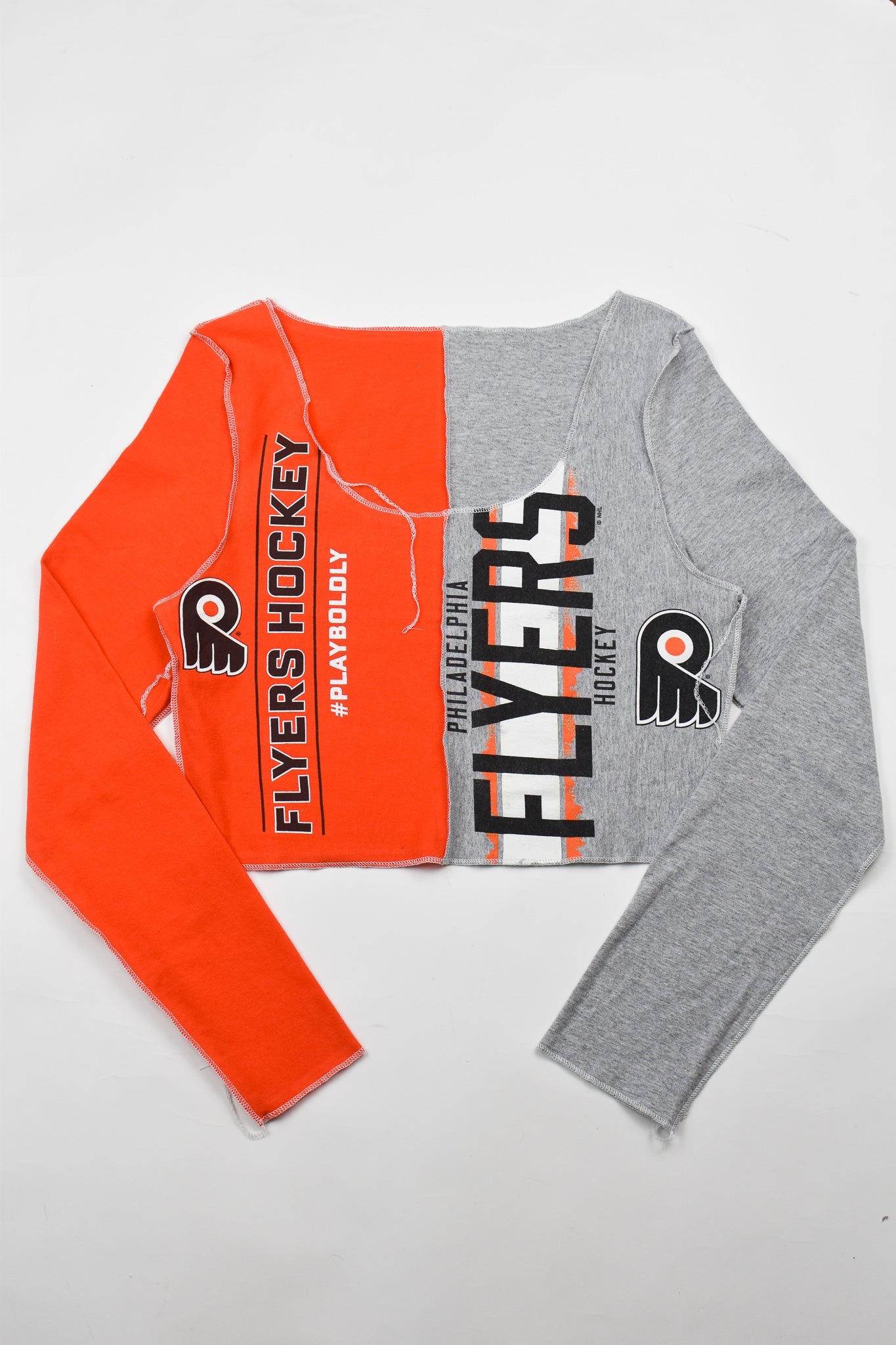 Upcycled Flyers Spliced Scoopneck Top