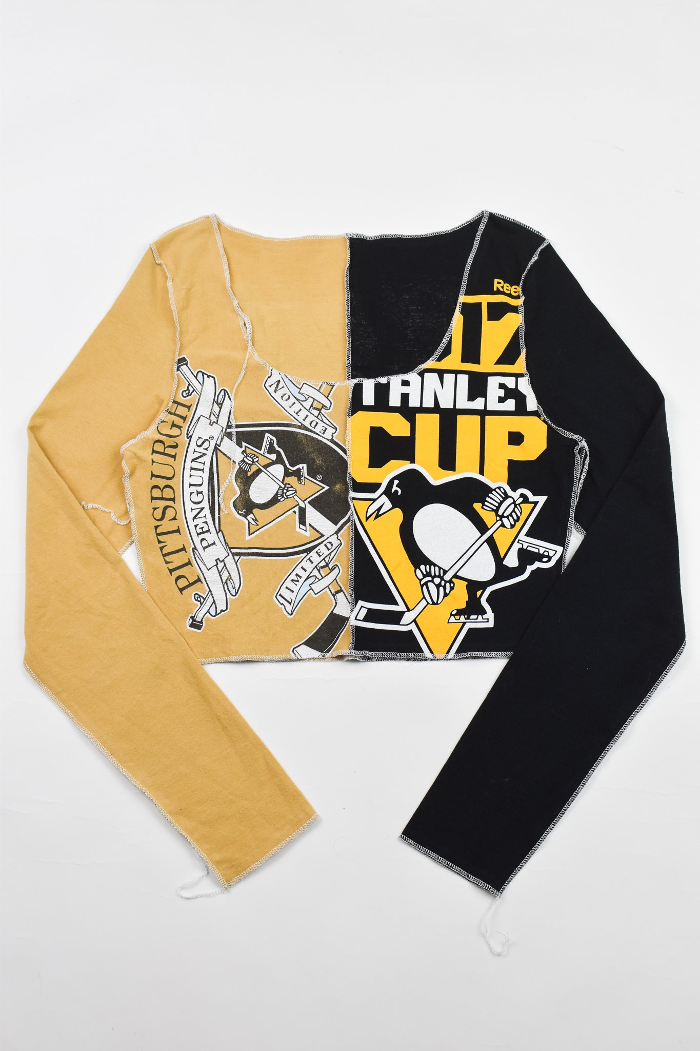 Upcycled Penguins Spliced Scoopneck Top