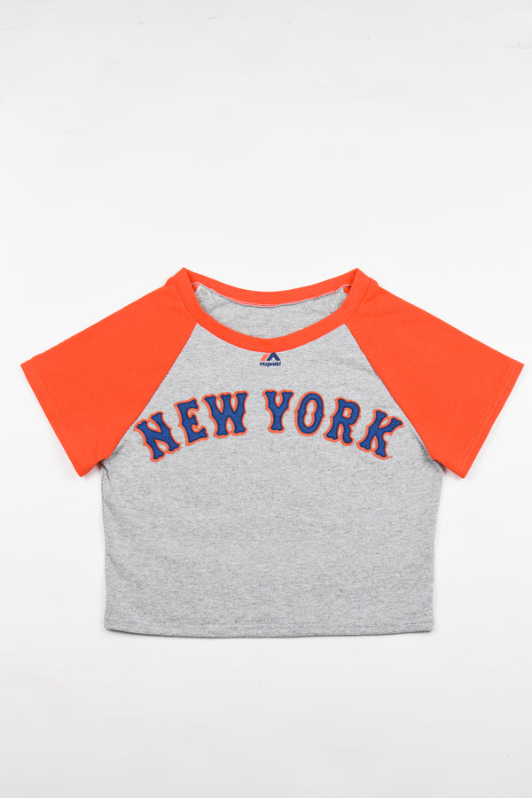 Upcycled Yankees Baby Tee - Tonguetied Apparel