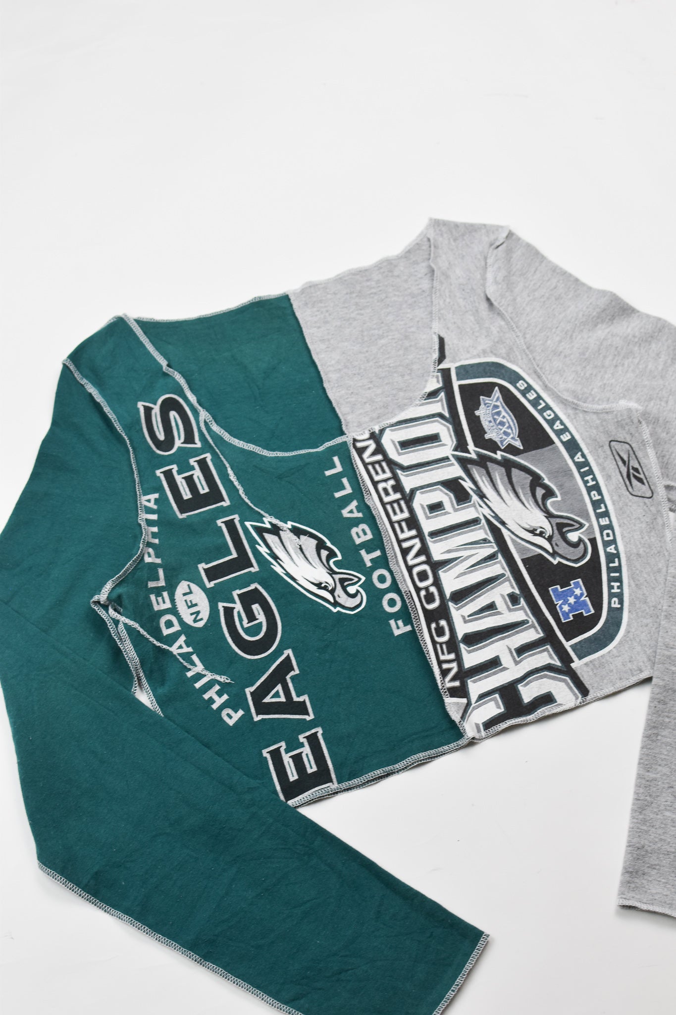 Upcycled Eagles Spliced Scoopneck Top