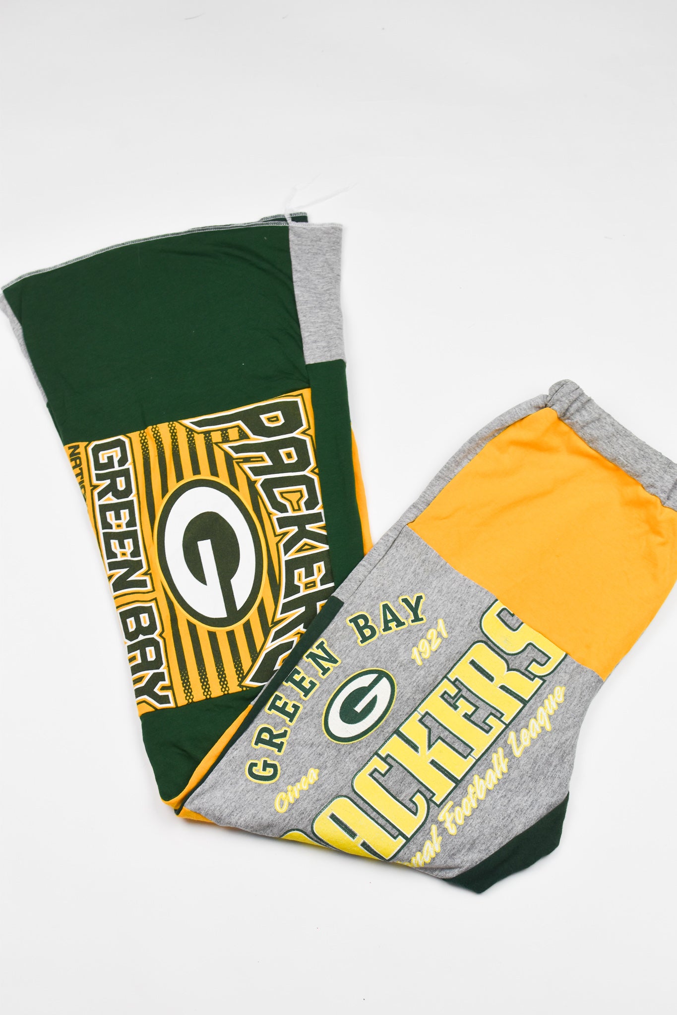 Upcycled Packers Patch Flare Pants