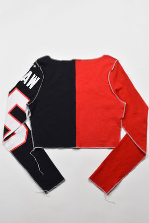 Upcycled Blackhawks Spliced Scoopneck Top