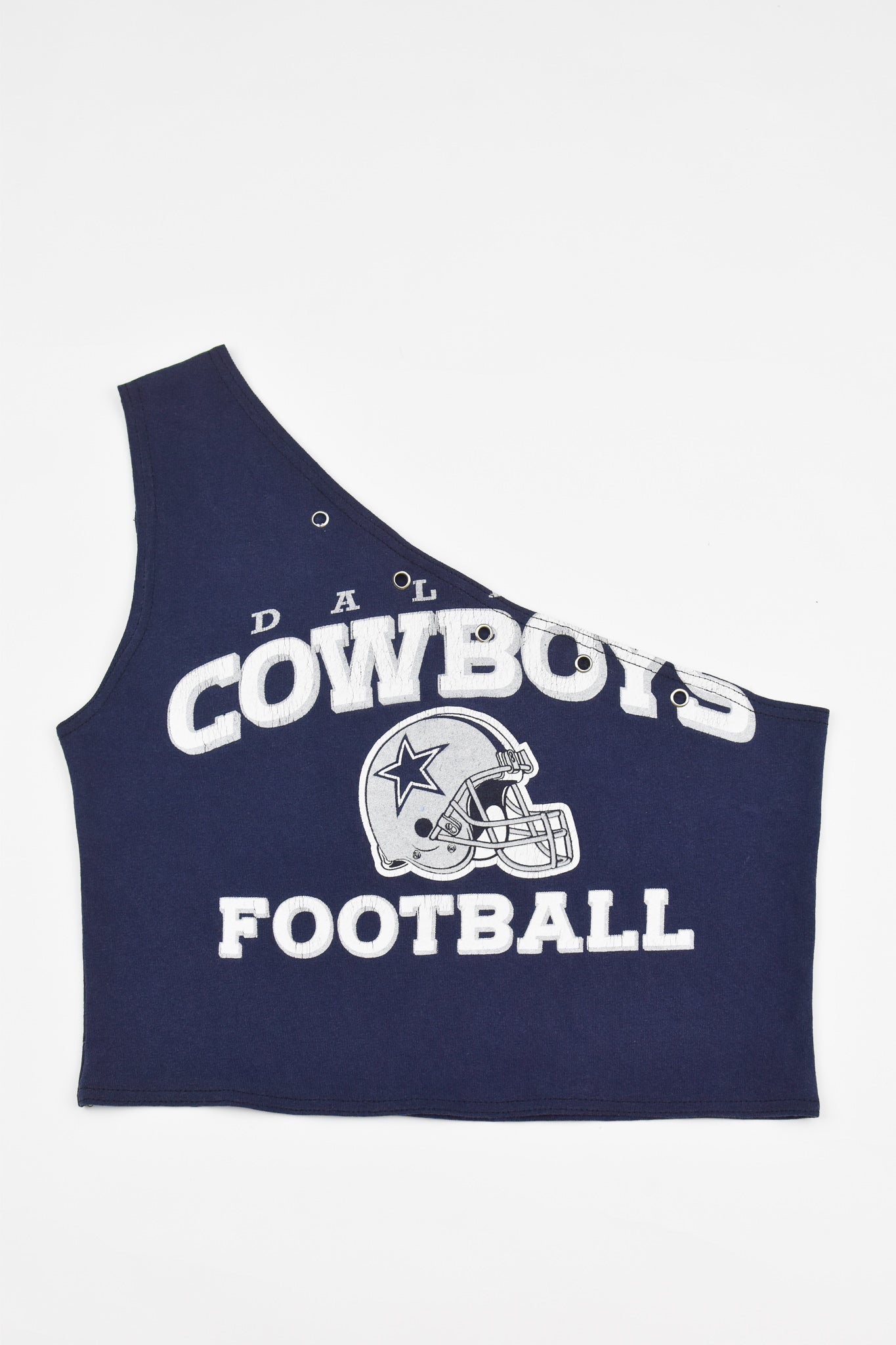 Upcycled Cowboys One Shoulder Tank Top