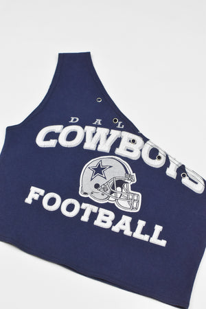 Upcycled Cowboys One Shoulder Tank Top