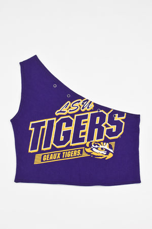 Upcycled LSU One Shoulder Tank Top