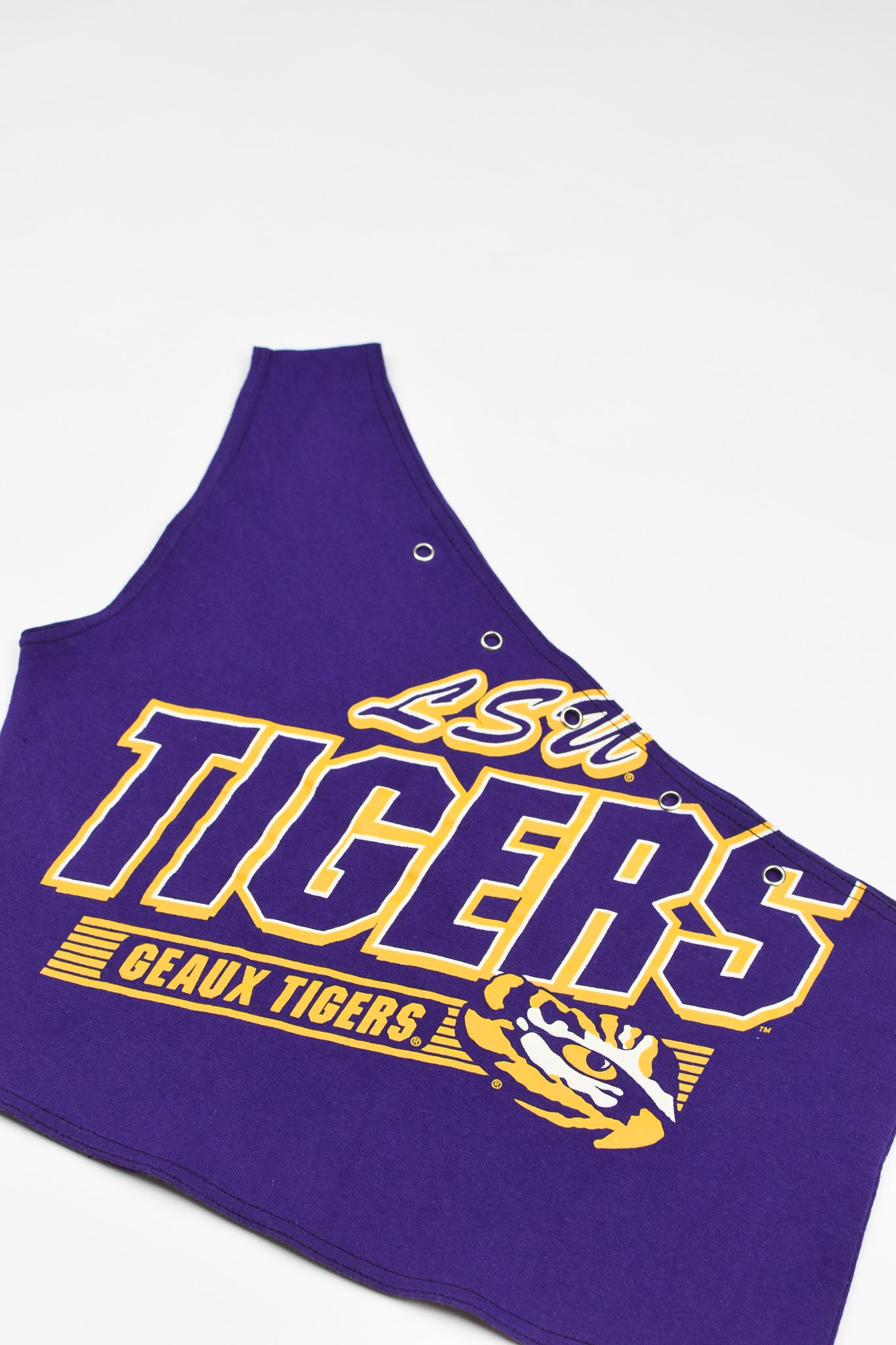 Upcycled LSU One Shoulder Tank Top