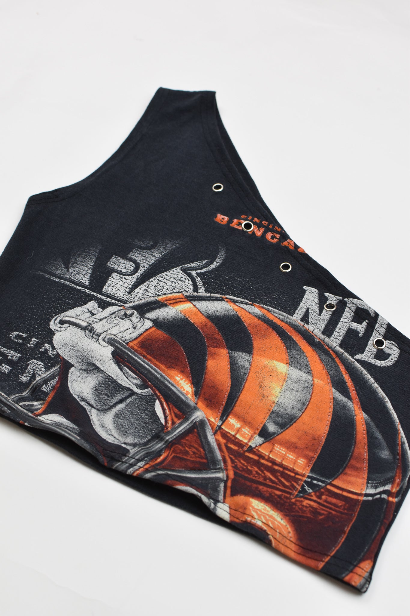 Upcycled Bengals One Shoulder Tank Top