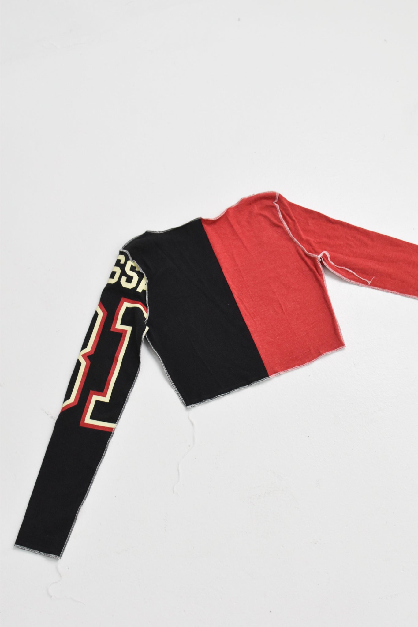 Upcycled Blackhawks Spliced Scoopneck Top