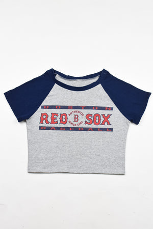 Upcycled Red Sox Baby Te - Tonguetied Apparel